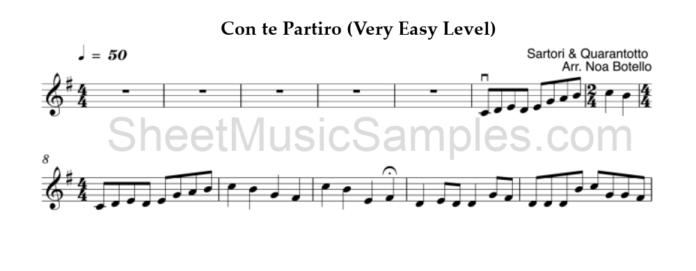 Con te Partiro (Very Easy Level)