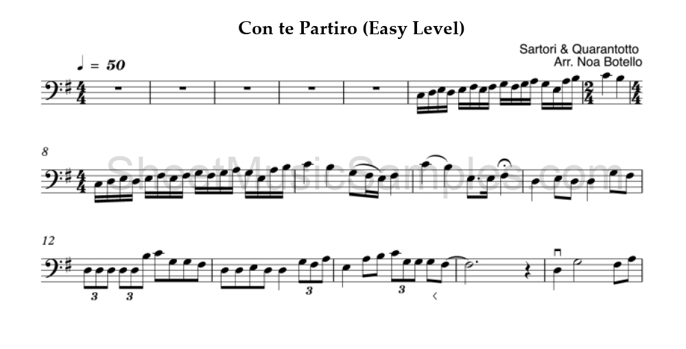 Con te Partiro (Easy Level)