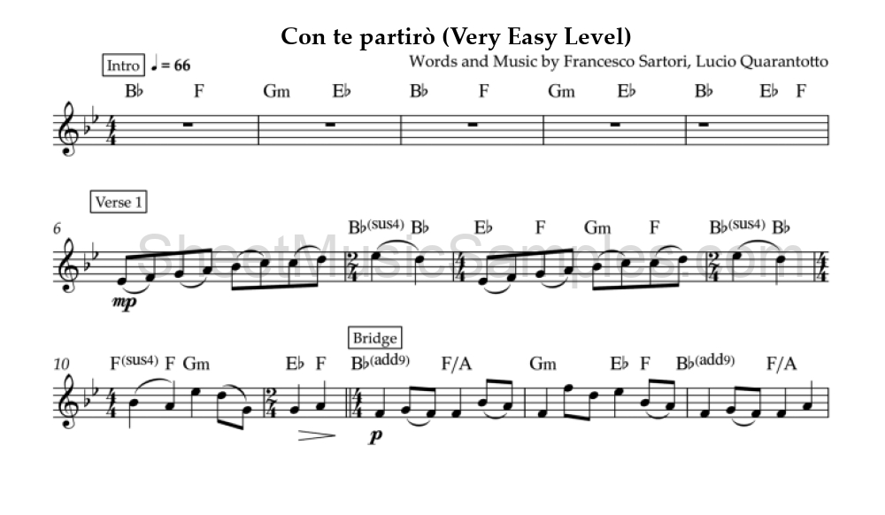 Con te partirò (Very Easy Level)