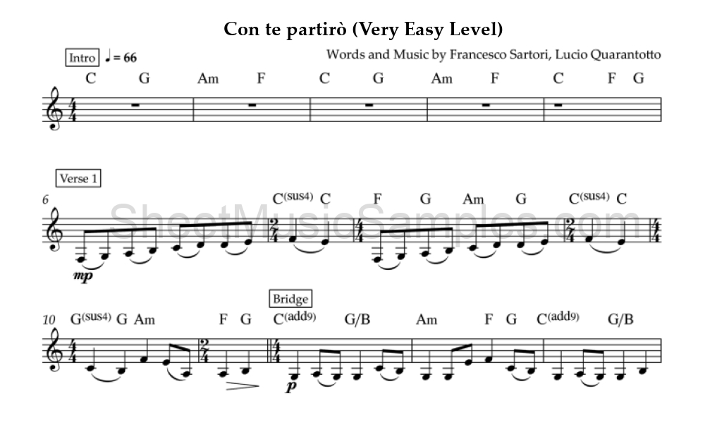 Con te partirò (Very Easy Level)