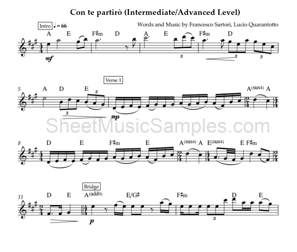 Con te partirò (Intermediate/Advanced Level)