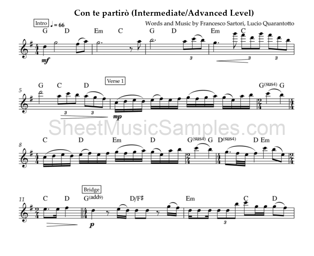 Con te partirò (Intermediate/Advanced Level)