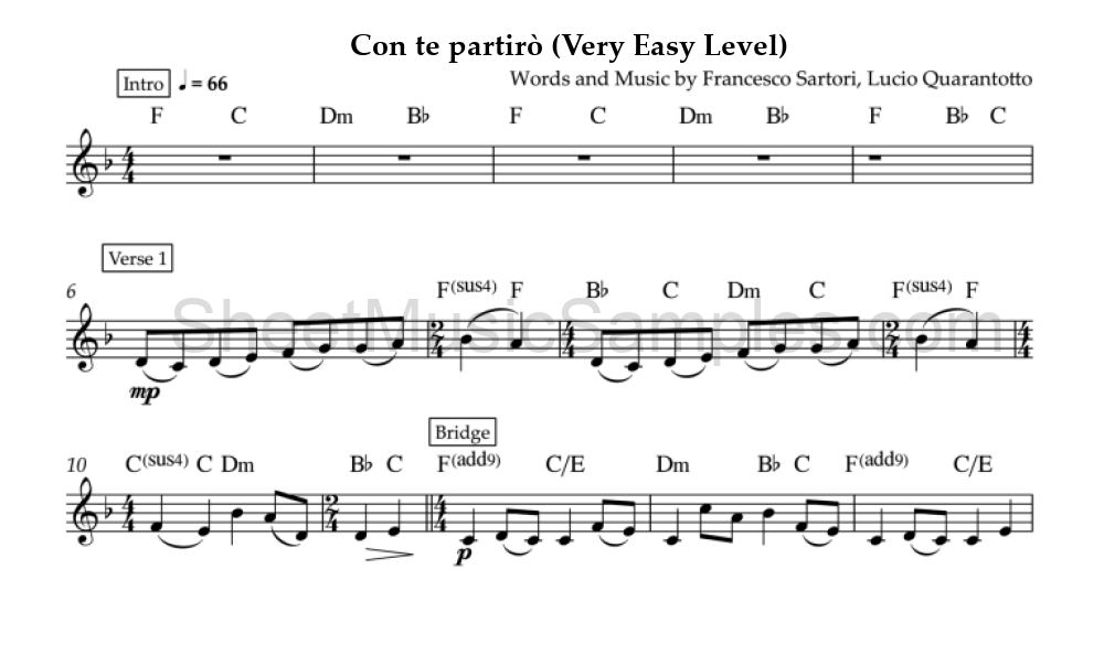 Con te partirò (Very Easy Level)