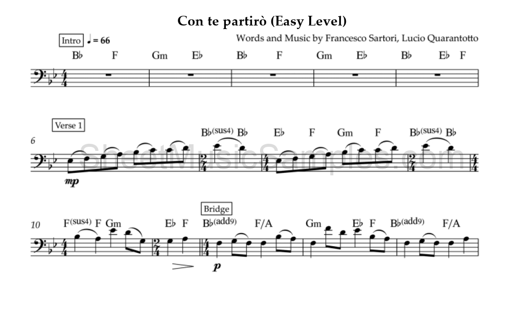 Con te partirò (Easy Level)