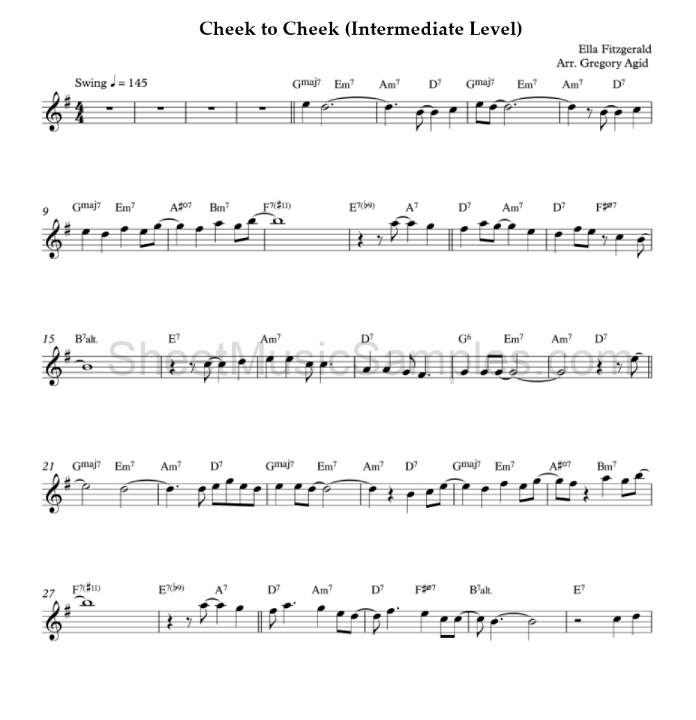 Cheek to Cheek (Intermediate Level)