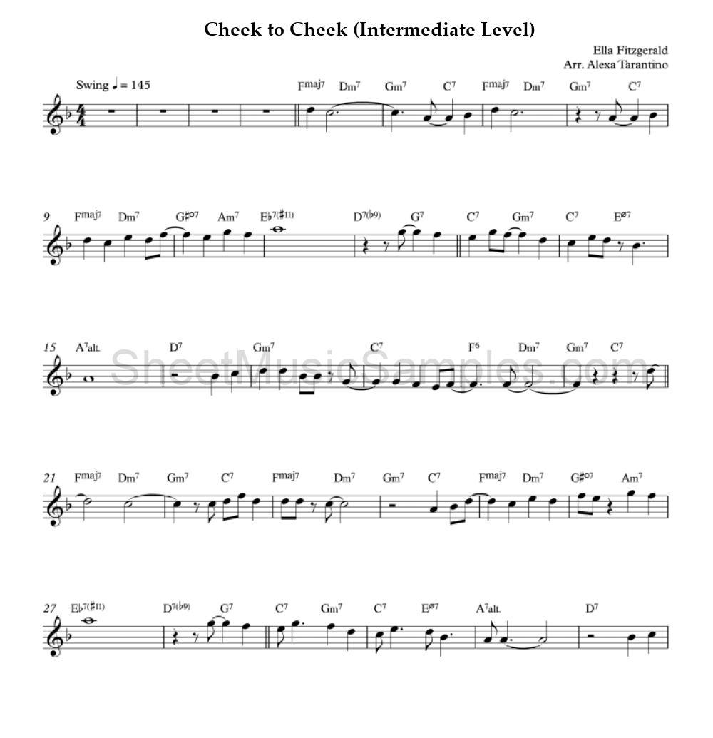 Cheek to Cheek (Intermediate Level)