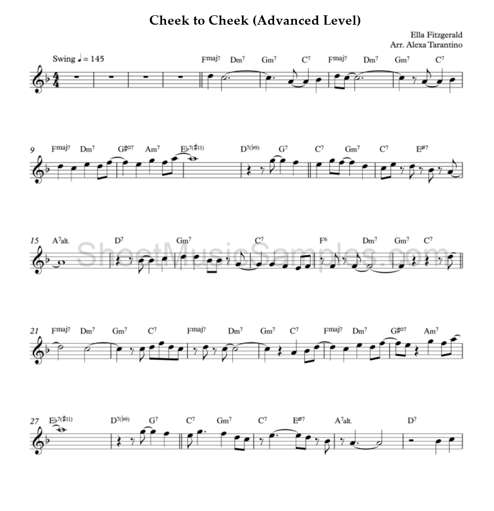 Cheek to Cheek (Advanced Level)