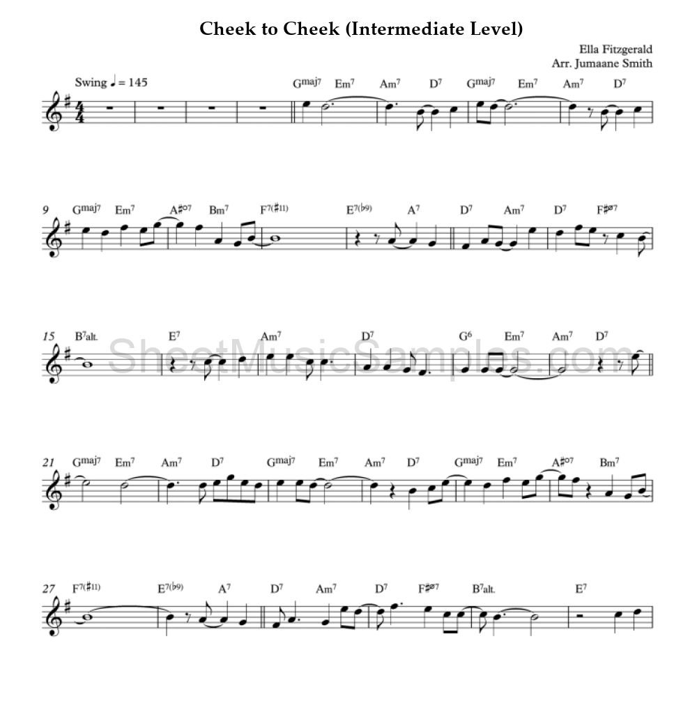 Cheek to Cheek (Intermediate Level)