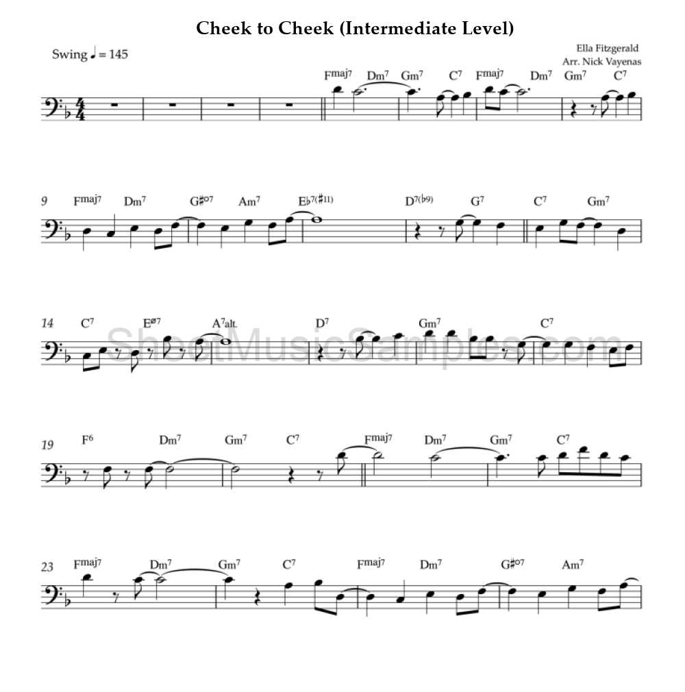 Cheek to Cheek (Intermediate Level)