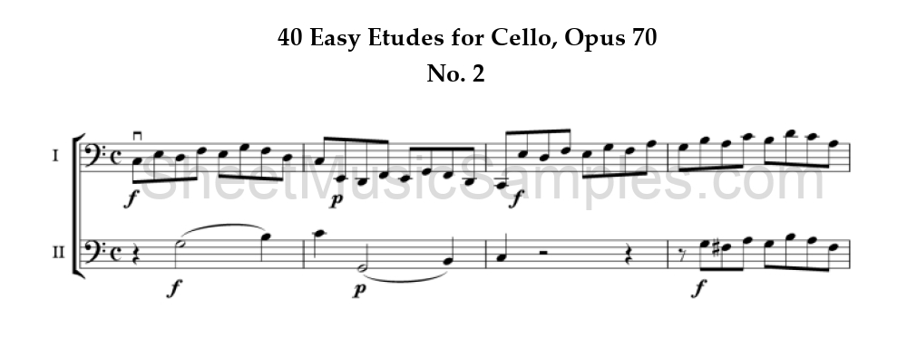 40 Easy Etudes for Cello, Opus 70 - No. 2