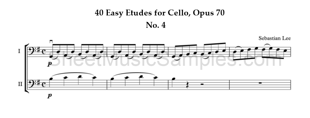 40 Easy Etudes for Cello, Opus 70 - No. 4