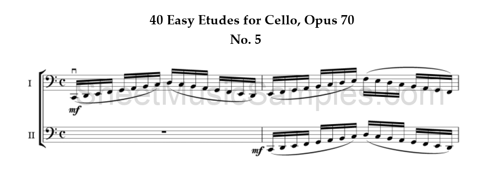 40 Easy Etudes for Cello, Opus 70 - No. 5