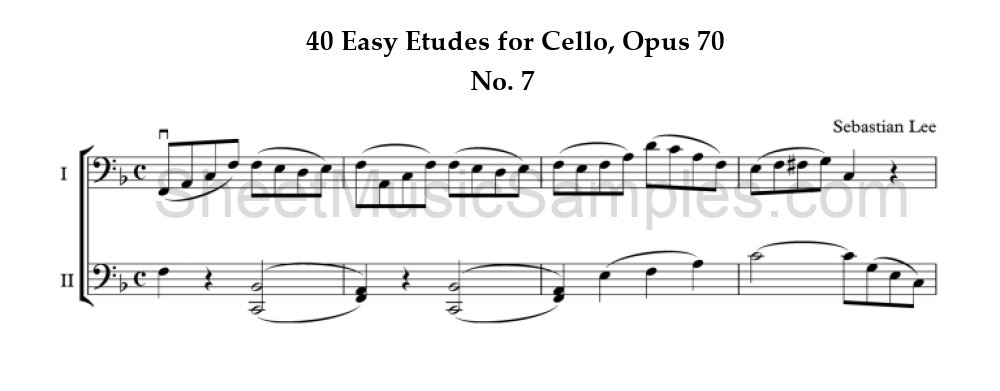 40 Easy Etudes for Cello, Opus 70 - No. 7