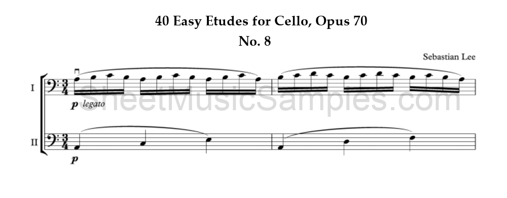 40 Easy Etudes for Cello, Opus 70 - No. 8