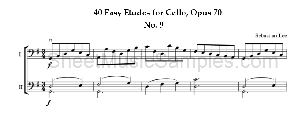 40 Easy Etudes for Cello, Opus 70 - No. 9