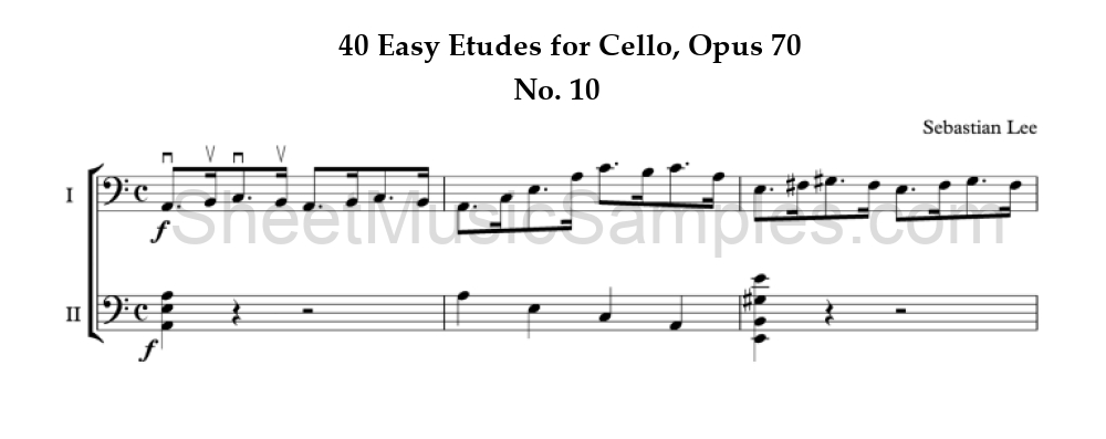 40 Easy Etudes for Cello, Opus 70 - No. 10