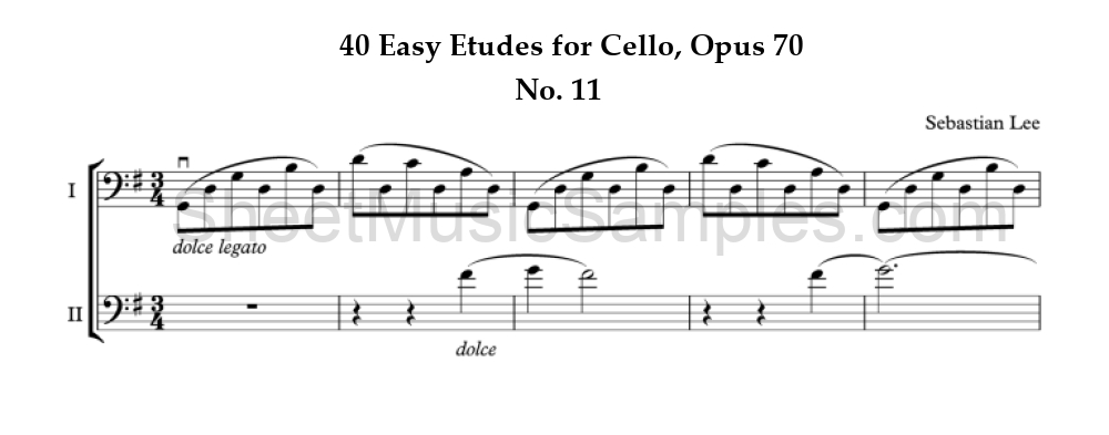 40 Easy Etudes for Cello, Opus 70 - No. 11