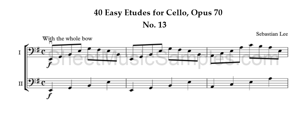 40 Easy Etudes for Cello, Opus 70 - No. 13