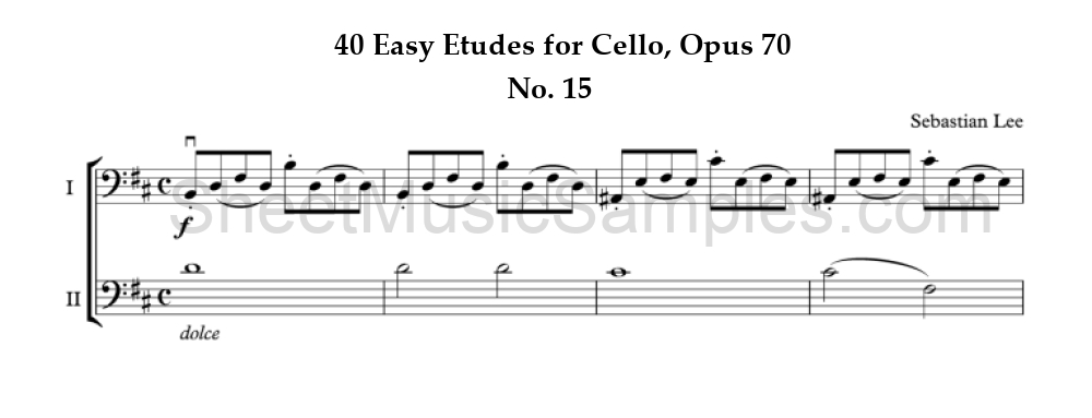 40 Easy Etudes for Cello, Opus 70 - No. 15