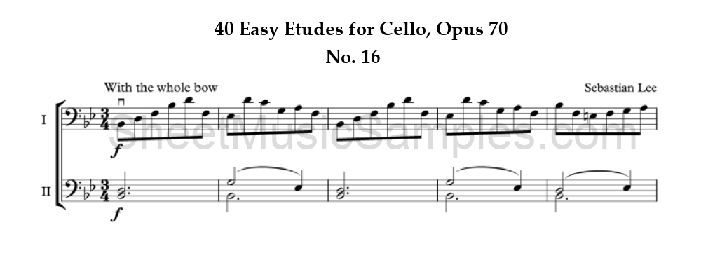 40 Easy Etudes for Cello, Opus 70 - No. 16