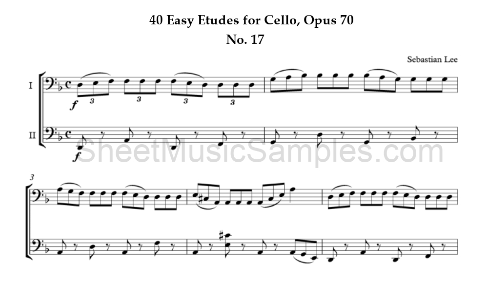 40 Easy Etudes for Cello, Opus 70 - No. 17