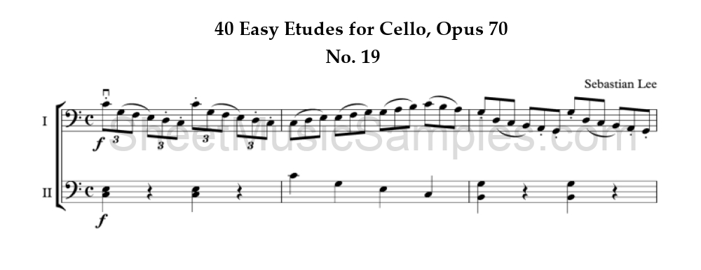 40 Easy Etudes for Cello, Opus 70 - No. 19