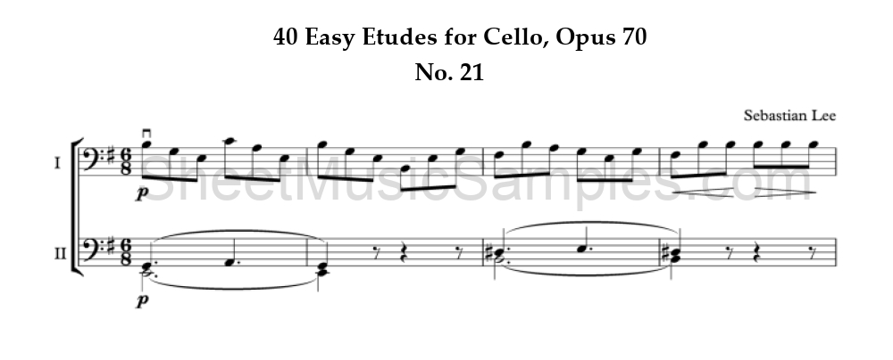 40 Easy Etudes for Cello, Opus 70 - No. 21