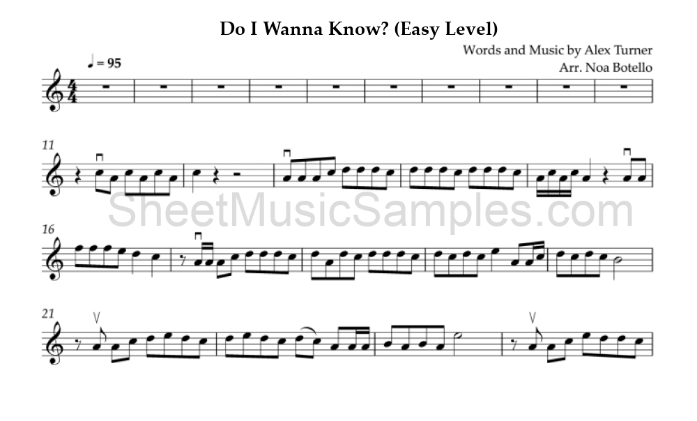 Do I Wanna Know? (Easy Level)