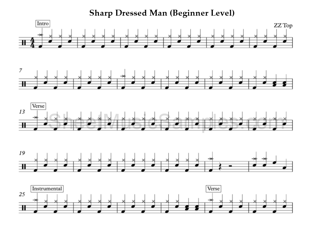 Sharp Dressed Man (Beginner Level)