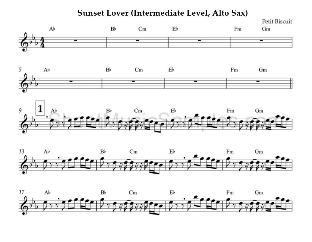 Sunset Lover (Intermediate Level, Alto Sax)