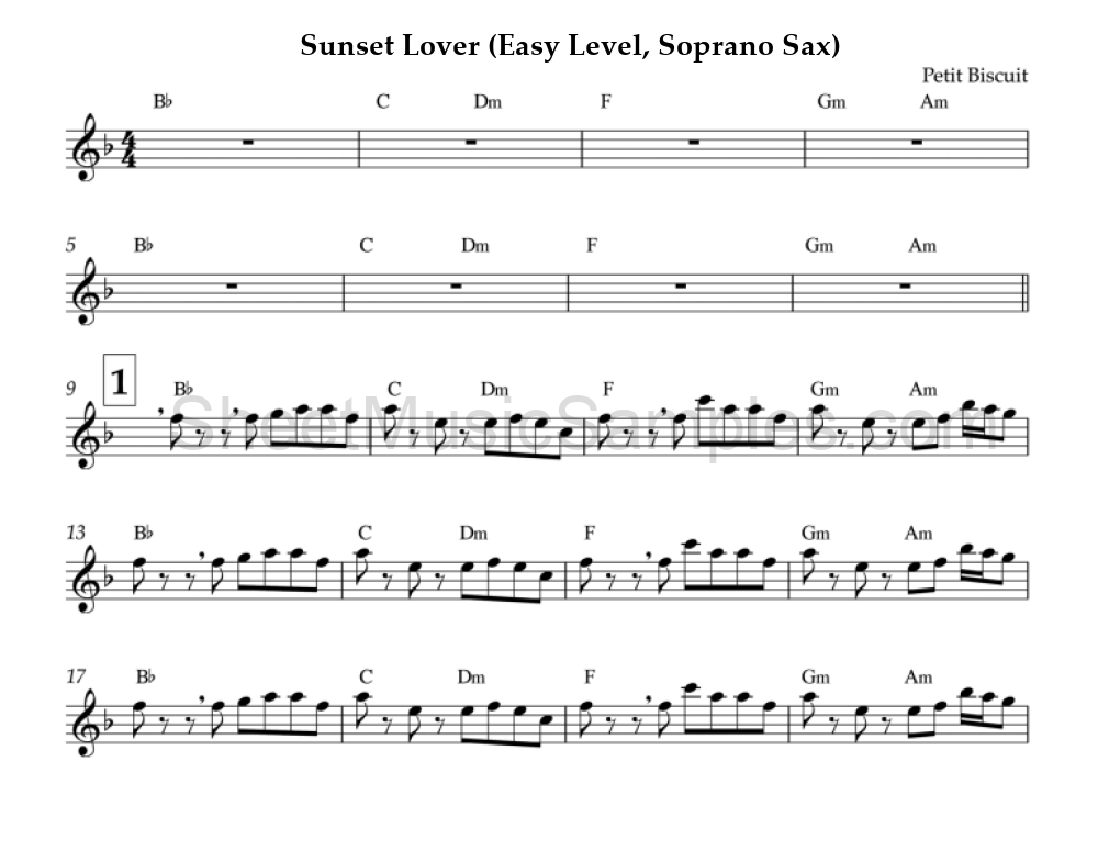 Sunset Lover (Easy Level, Soprano Sax)