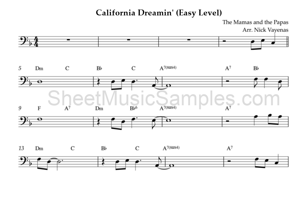 California Dreamin' (Easy Level)