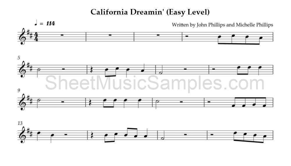 California Dreamin' (Easy Level)