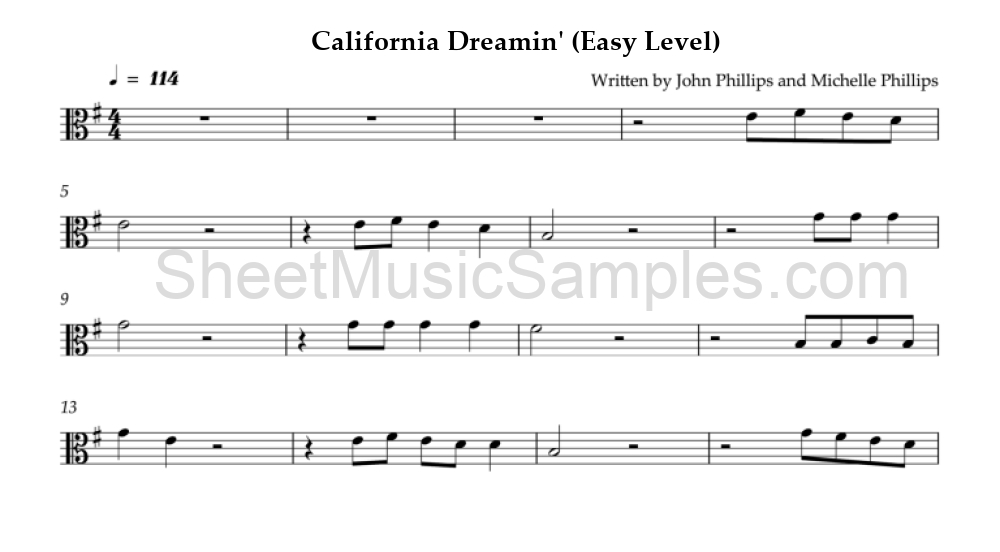 California Dreamin' (Easy Level)