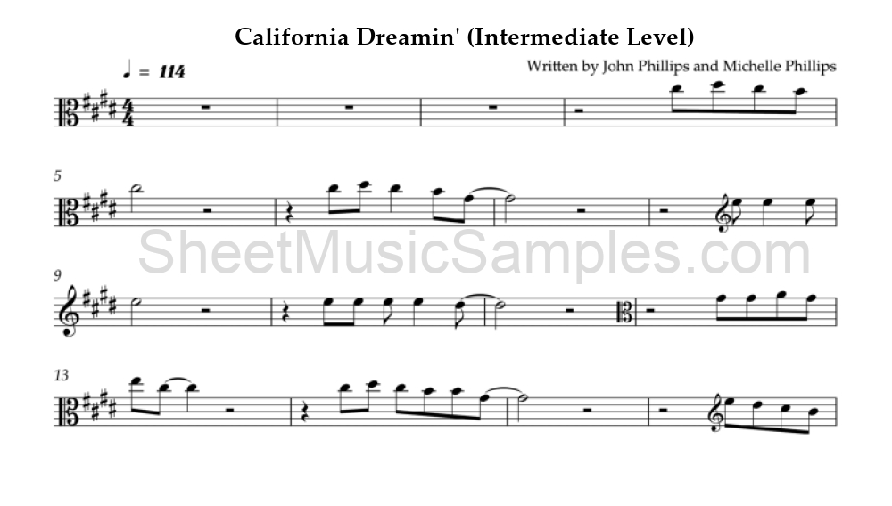 California Dreamin' (Intermediate Level)