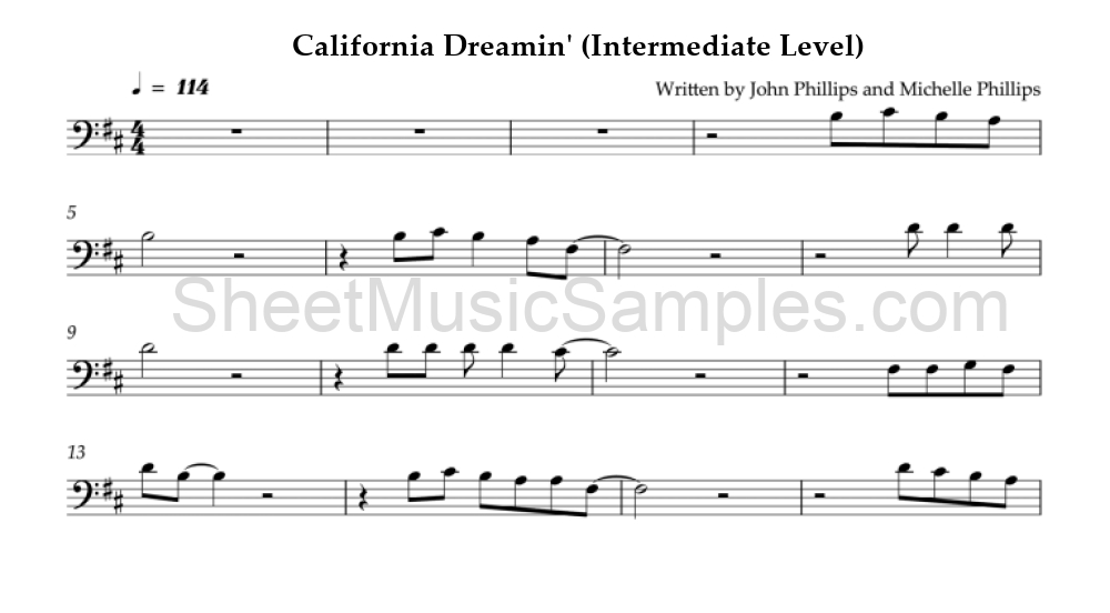 California Dreamin' (Intermediate Level)