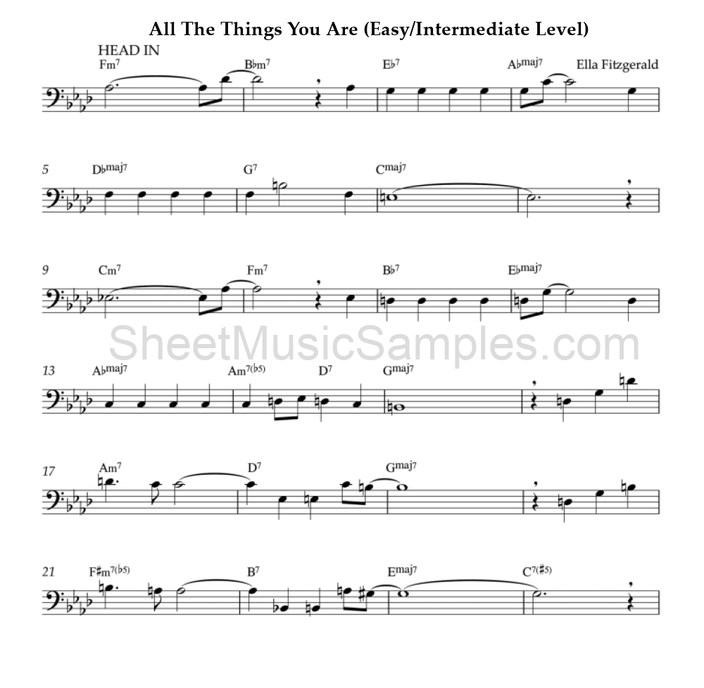 All The Things You Are (Easy/Intermediate Level)