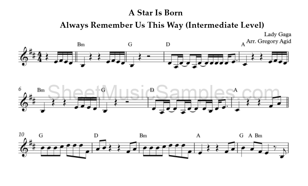 A Star Is Born - Always Remember Us This Way (Intermediate Level)