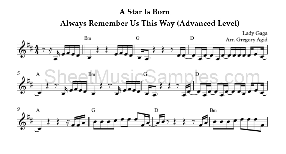 A Star Is Born - Always Remember Us This Way (Advanced Level)