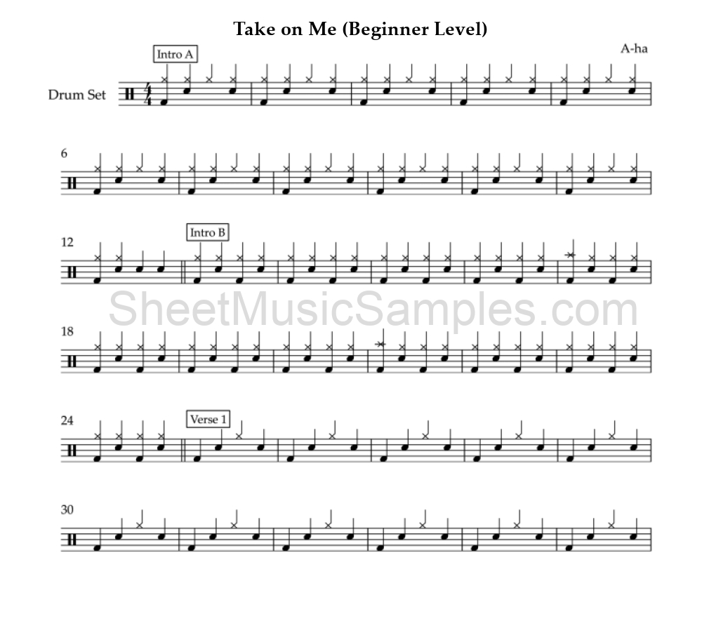 Take on Me (Beginner Level)