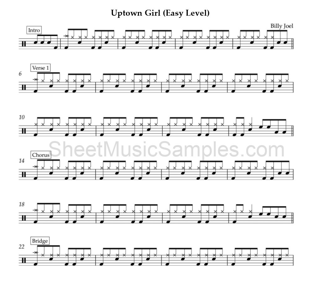 Uptown Girl (Easy Level)