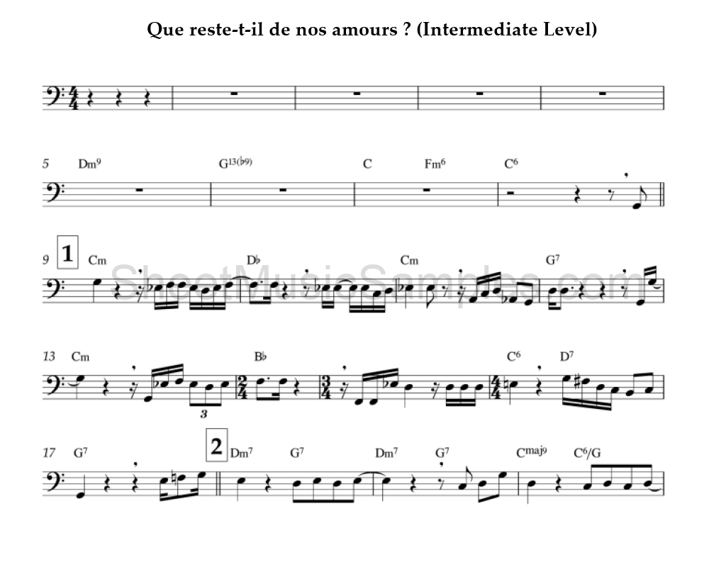 Que reste-t-il de nos amours ? (Intermediate Level)