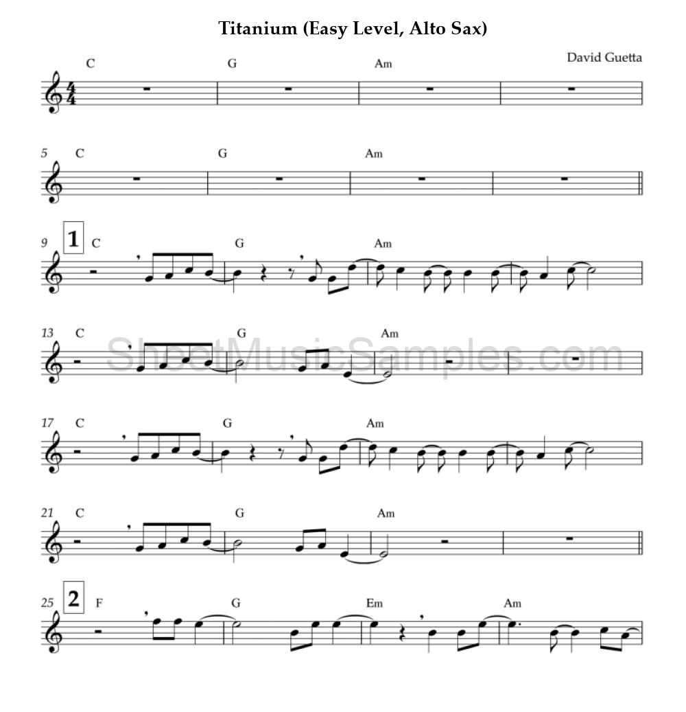 Titanium (Easy Level, Alto Sax)