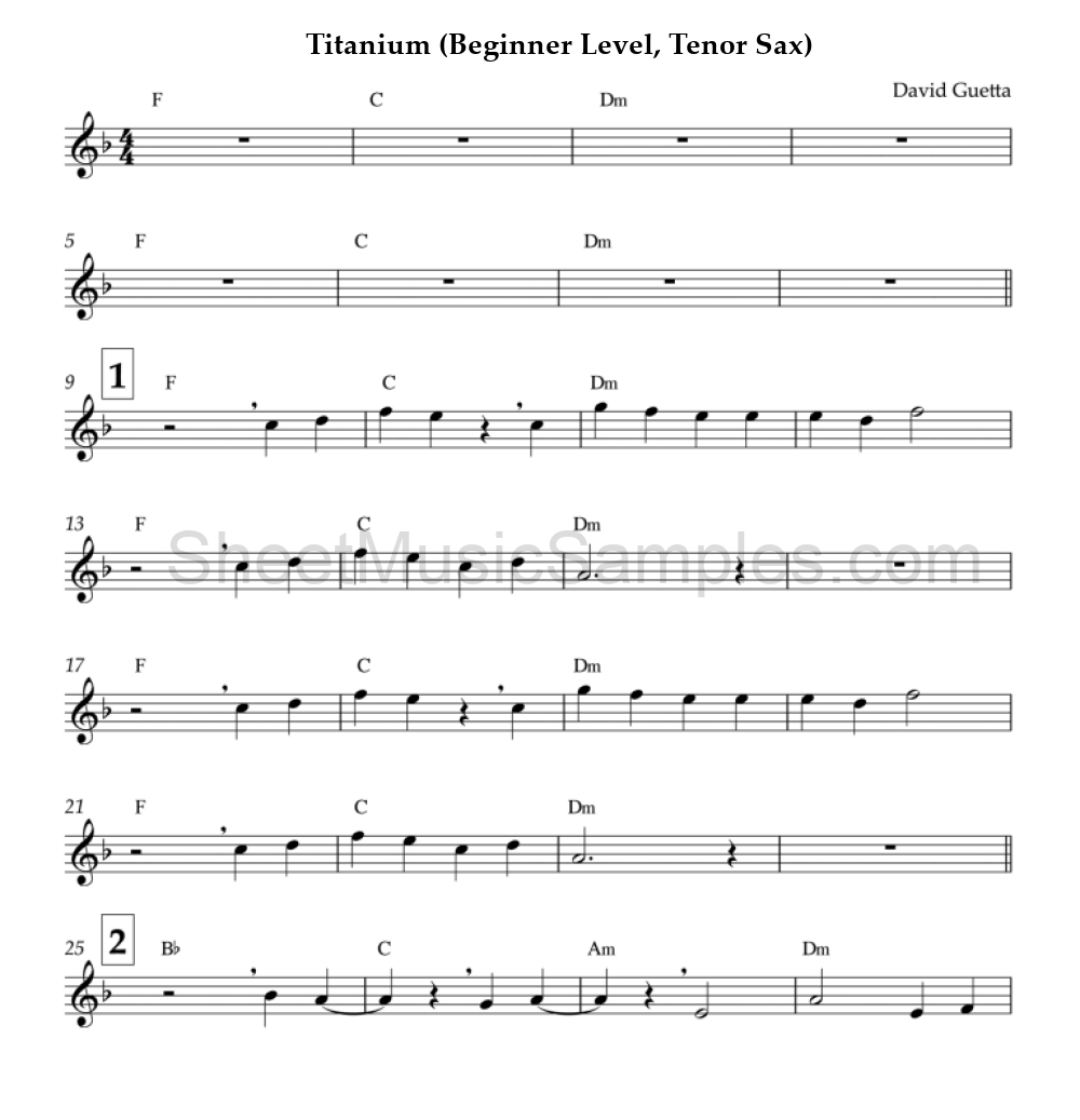 Titanium (Beginner Level, Tenor Sax)