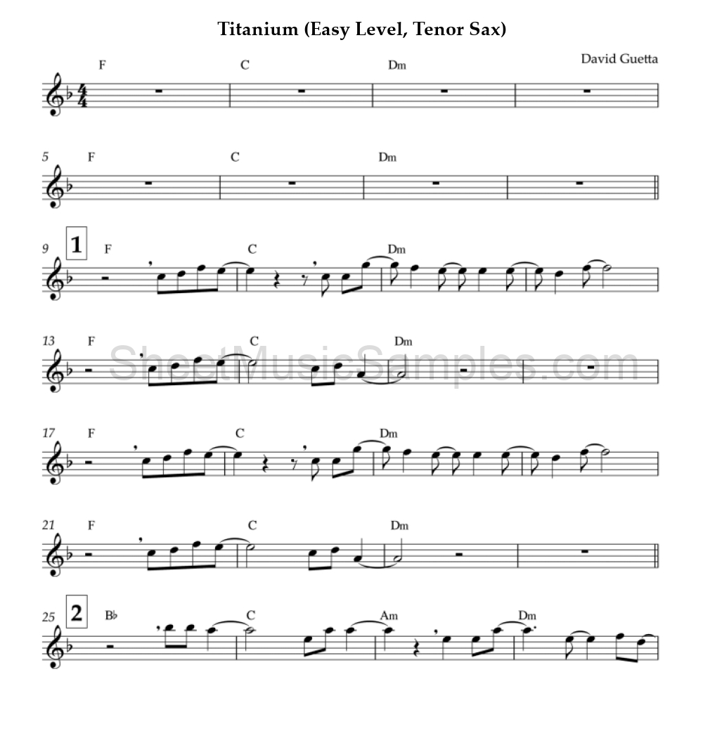 Titanium (Easy Level, Tenor Sax)