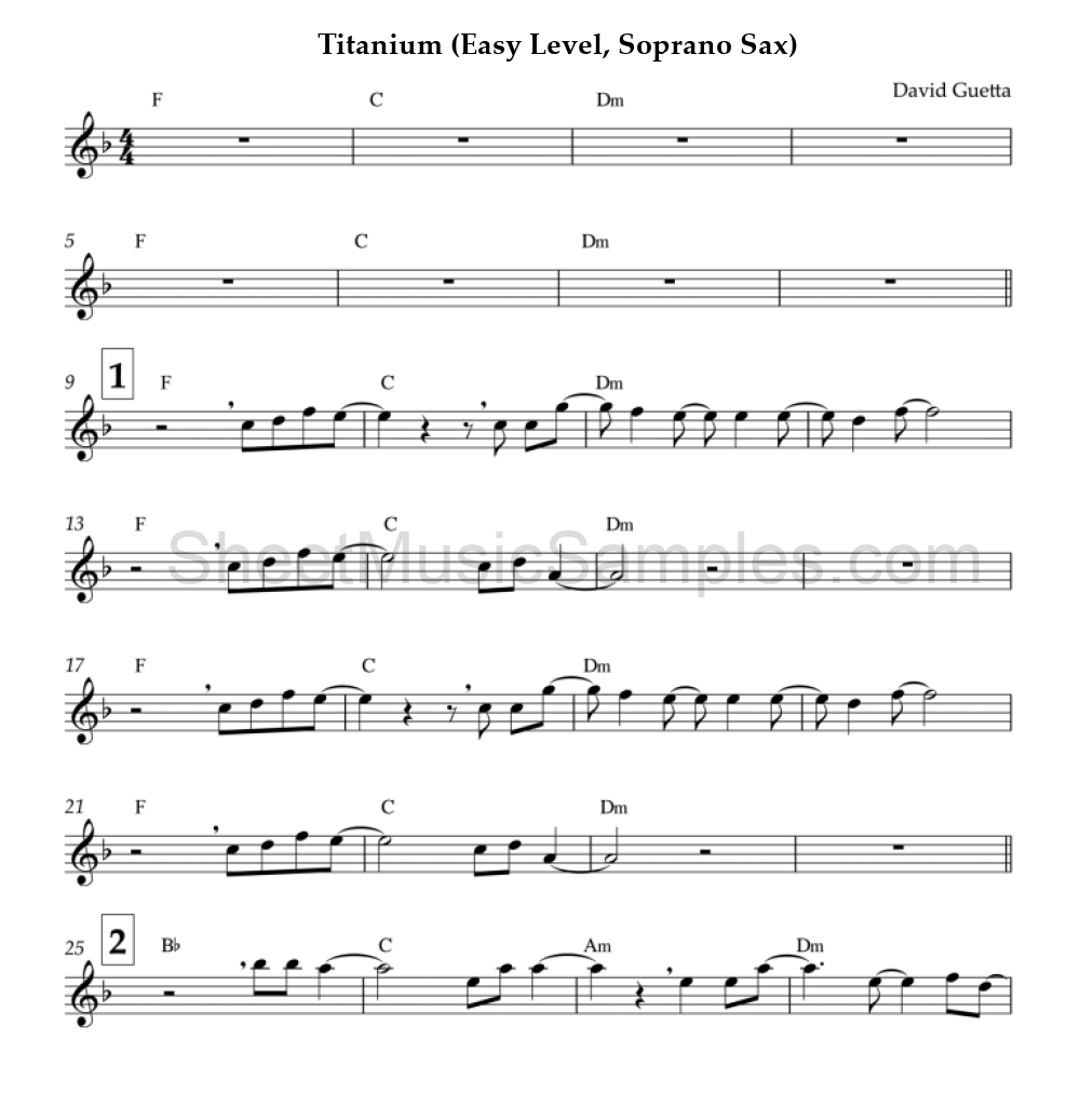 Titanium (Easy Level, Soprano Sax)