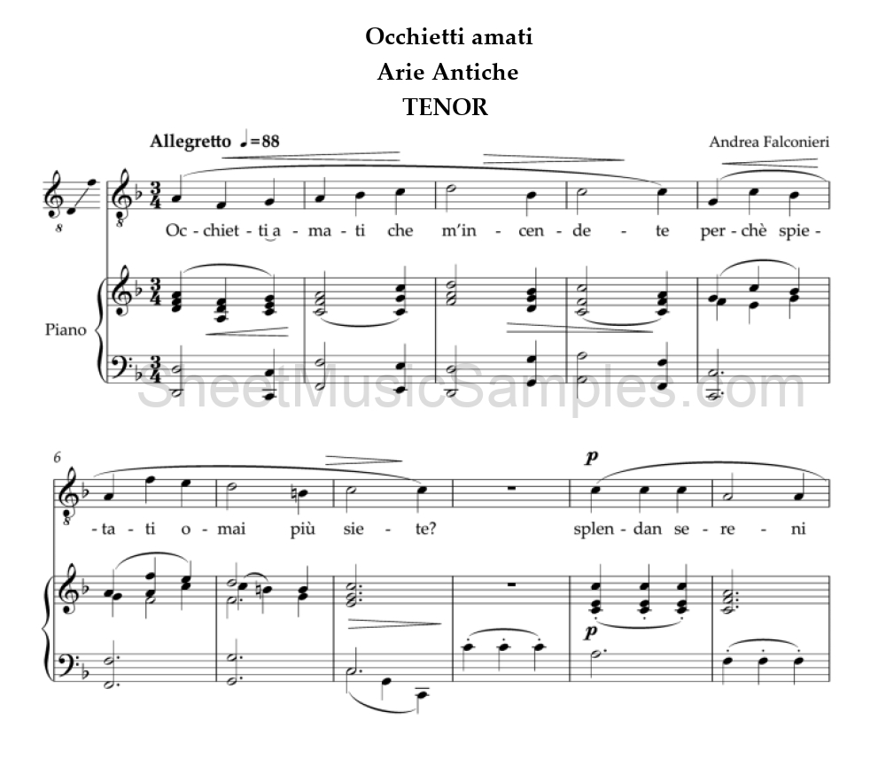 Occhietti amati - Arie Antiche - TENOR