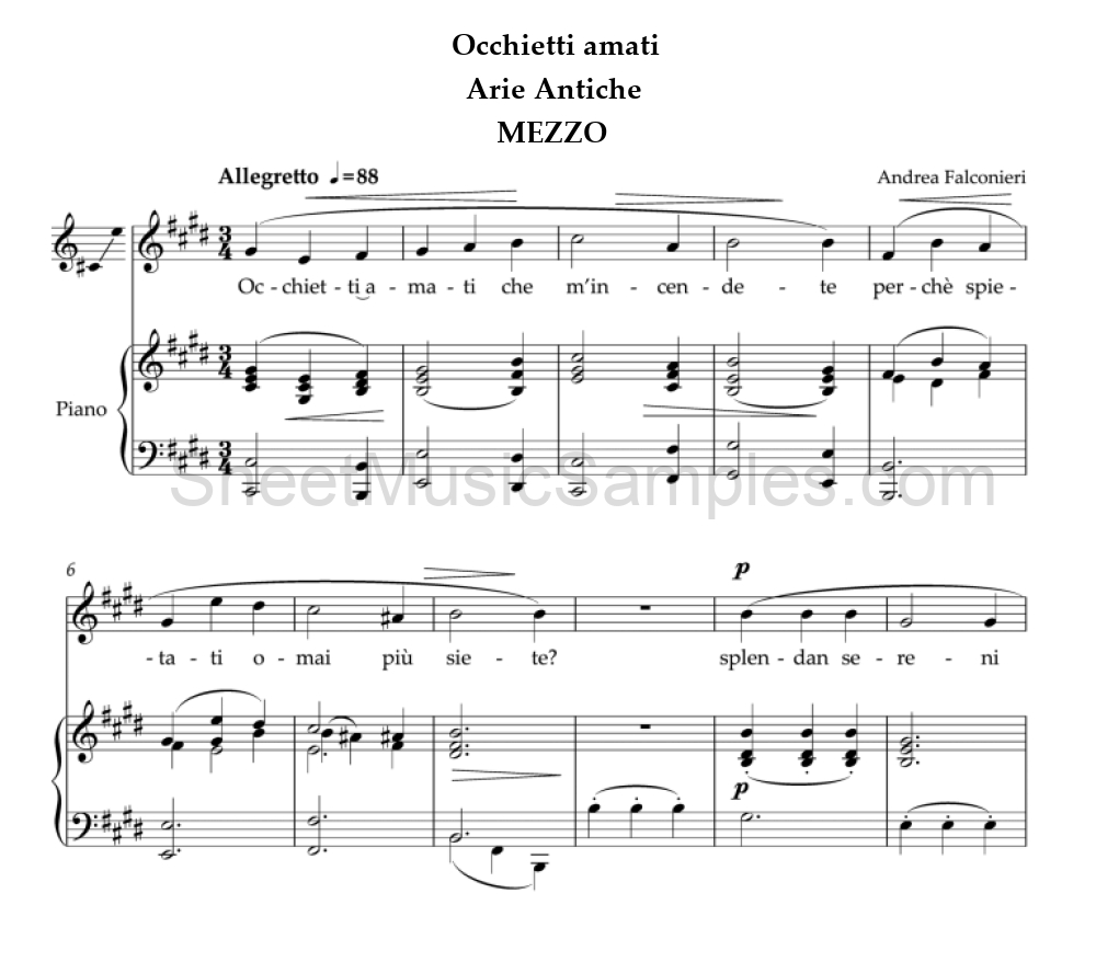 Occhietti amati - Arie Antiche - MEZZO