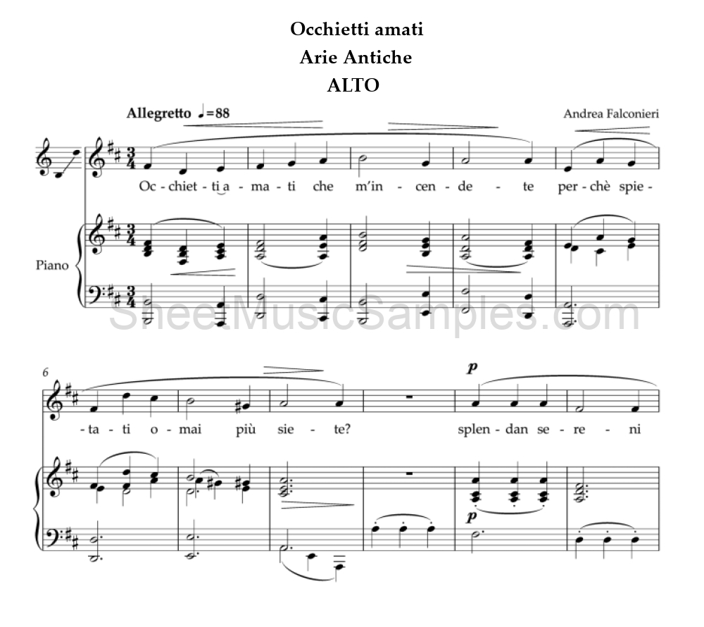 Occhietti amati - Arie Antiche - ALTO