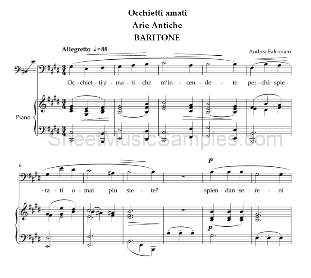 Occhietti amati - Arie Antiche - BARITONE